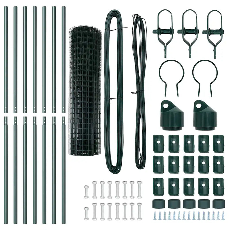 Fence with Post Green 1 x 10 m Steel