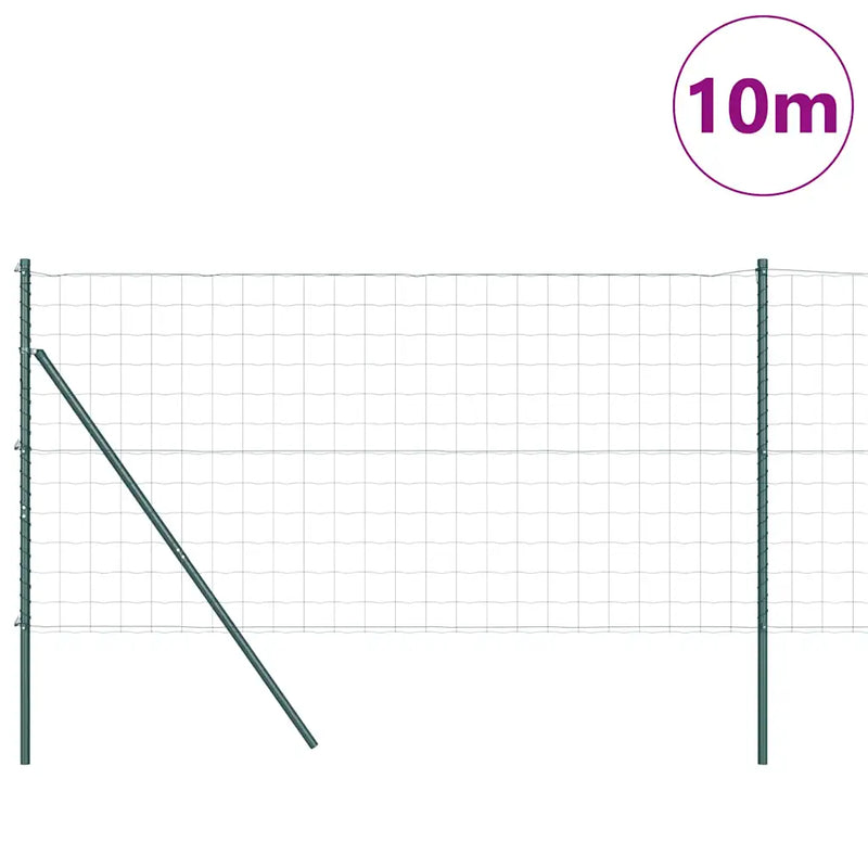 Fence with Post Green 1 x 10 m Steel