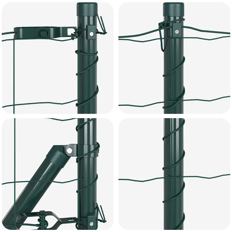 Fence with Post Green 0,8 x 25 m Steel