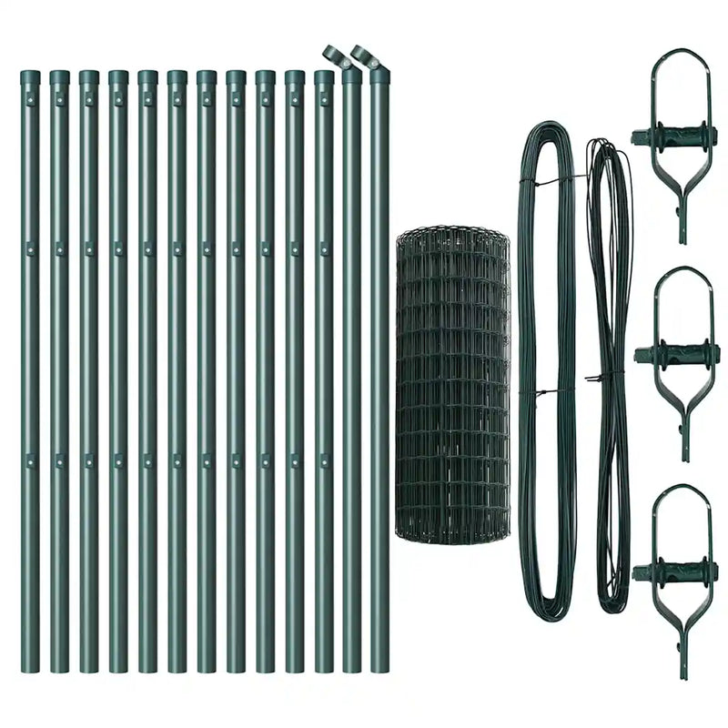 Fence with Post Green 0,8 x 25 m Steel
