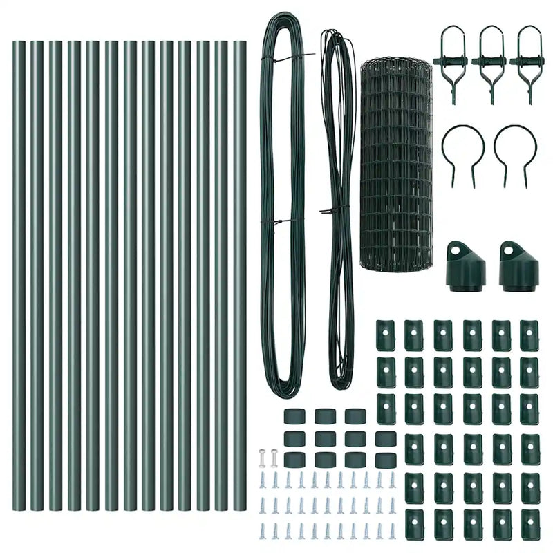 Fence with Post Green 0,8 x 25 m Steel