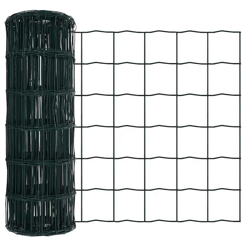 Fence with Post Green 0,8 x 25 m Steel