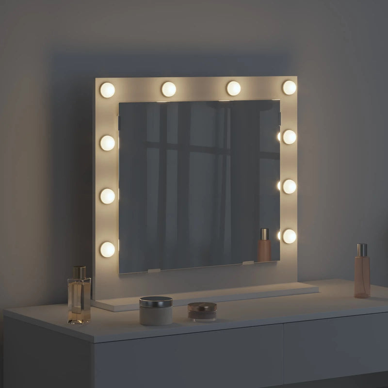 Vanity Mirror White 60 x 55 x 18 cm Glass and Engineered wood