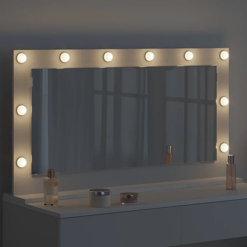 Vanity Mirror White 100 x 55 x 18 cm Glass and Engineered wood