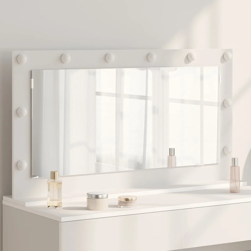 Vanity Mirror White 100 x 55 x 18 cm Glass and Engineered wood