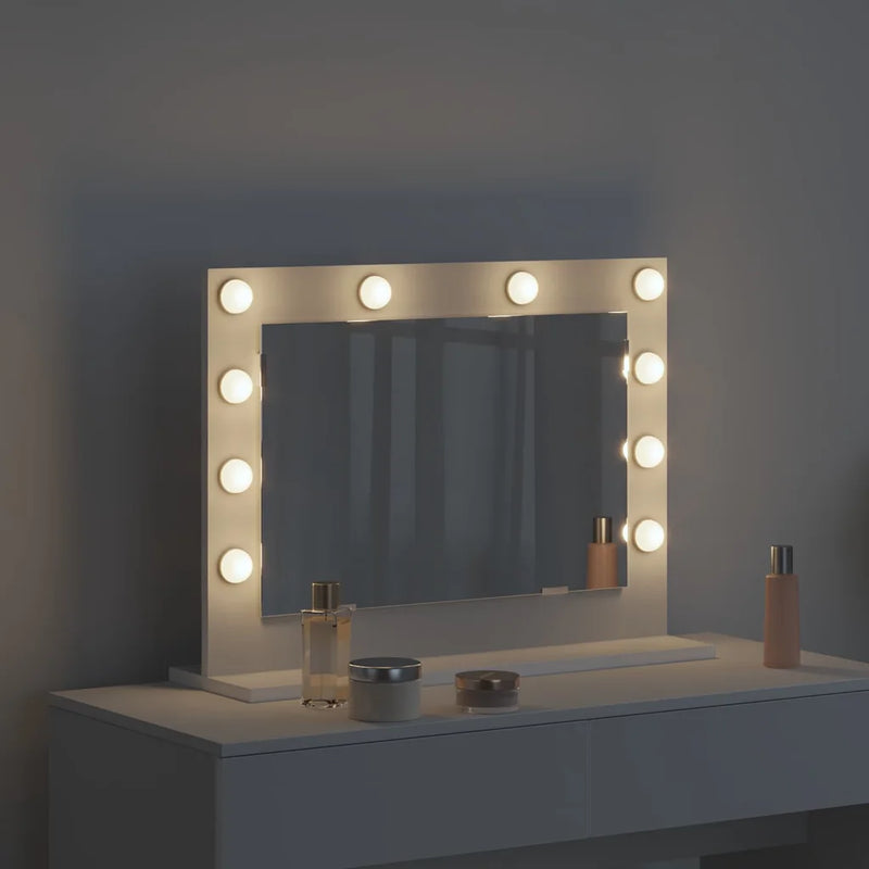 Vanity Mirror White 60 x 45 x 18 cm Glass and Engineered wood