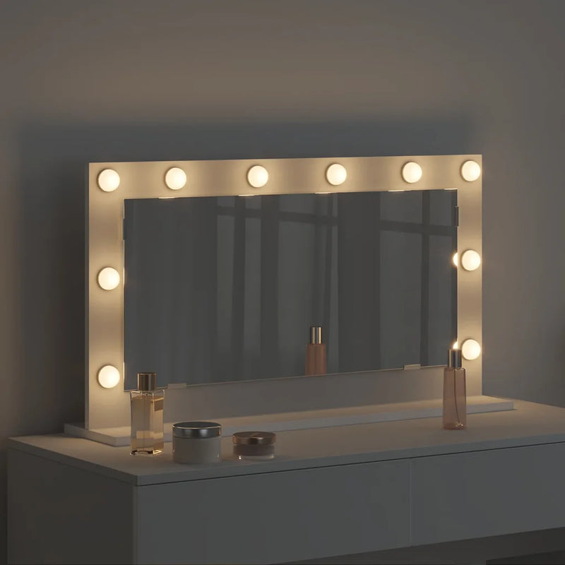 Vanity Mirror White 80 x 45 x 18 cm Glass and Engineered wood