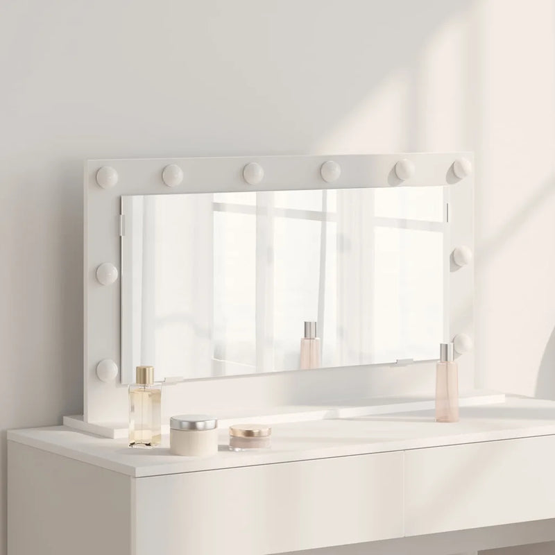 Vanity Mirror White 80 x 45 x 18 cm Glass and Engineered wood