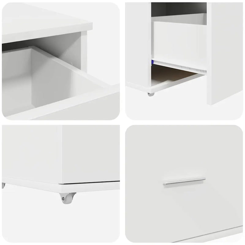 Drawer Cabinet with Wheel White 55 x 45 x 31 cm