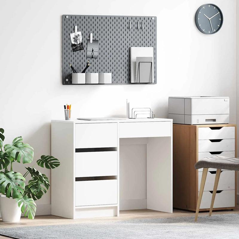 Desk White Engineered Wood 90 x 37.5 x 75 cm