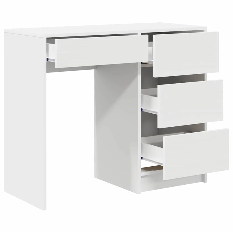 Desk White Engineered Wood 90 x 37.5 x 75 cm