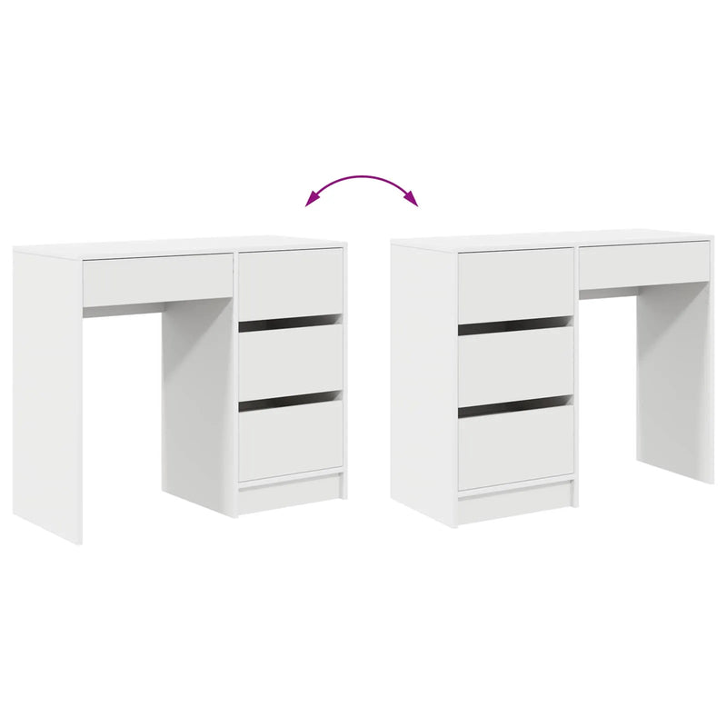 Desk White Engineered Wood 90 x 37.5 x 75 cm