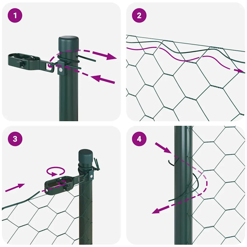 Fence Post Green 25 x 1 m (50 mm mesh) Steel