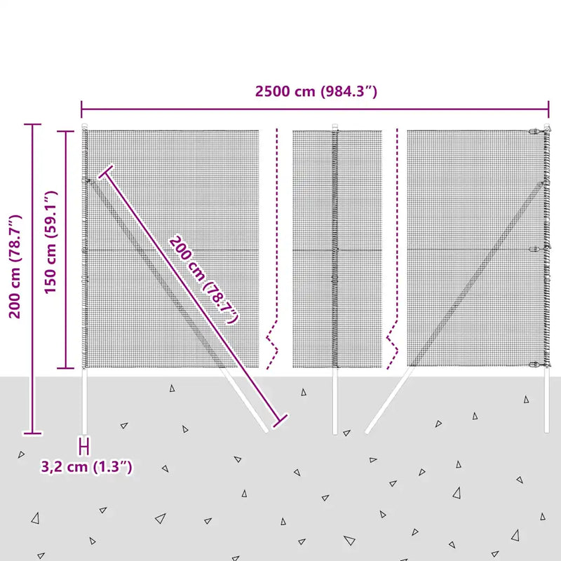 Fence Post Green 25 x 1,5 m (12 x 12 mm mesh) Steel
