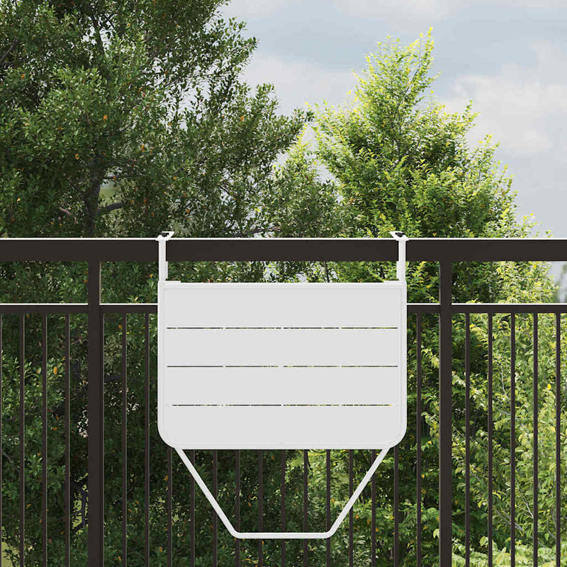 vidaXL Hanging Balcony Table White 60 x 39 x 65 cm Steel