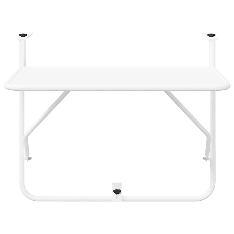 vidaXL Hanging Balcony Table White 60 x 39 x 65 cm Steel