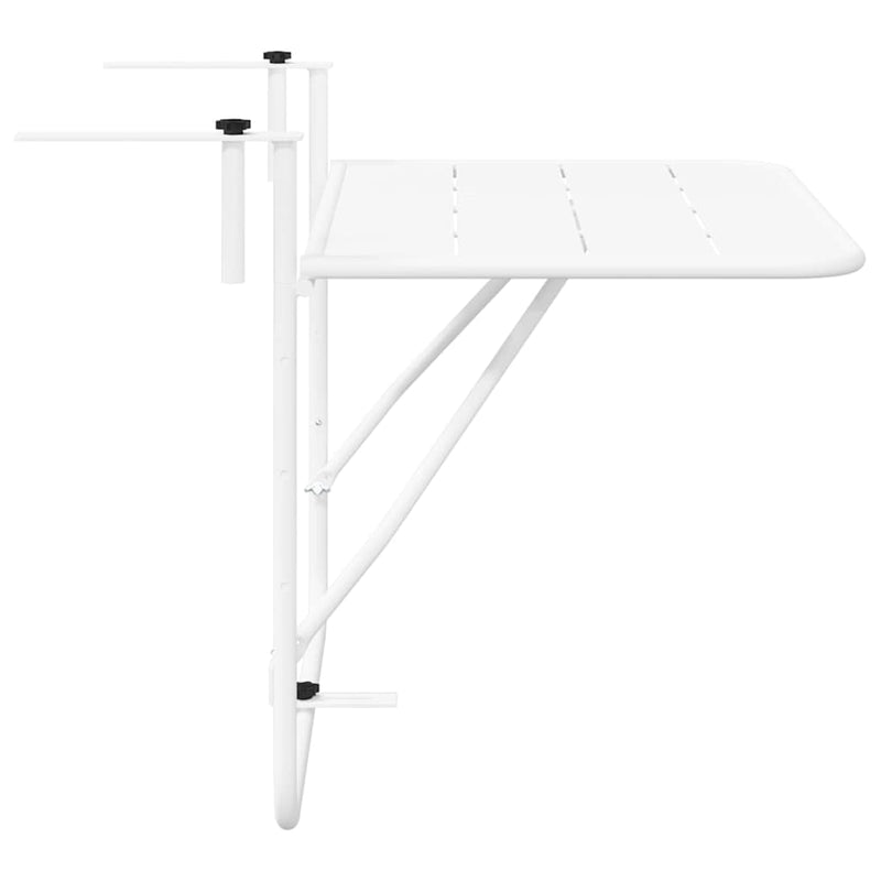 vidaXL Hanging Balcony Table White 60 x 39 x 65 cm Steel