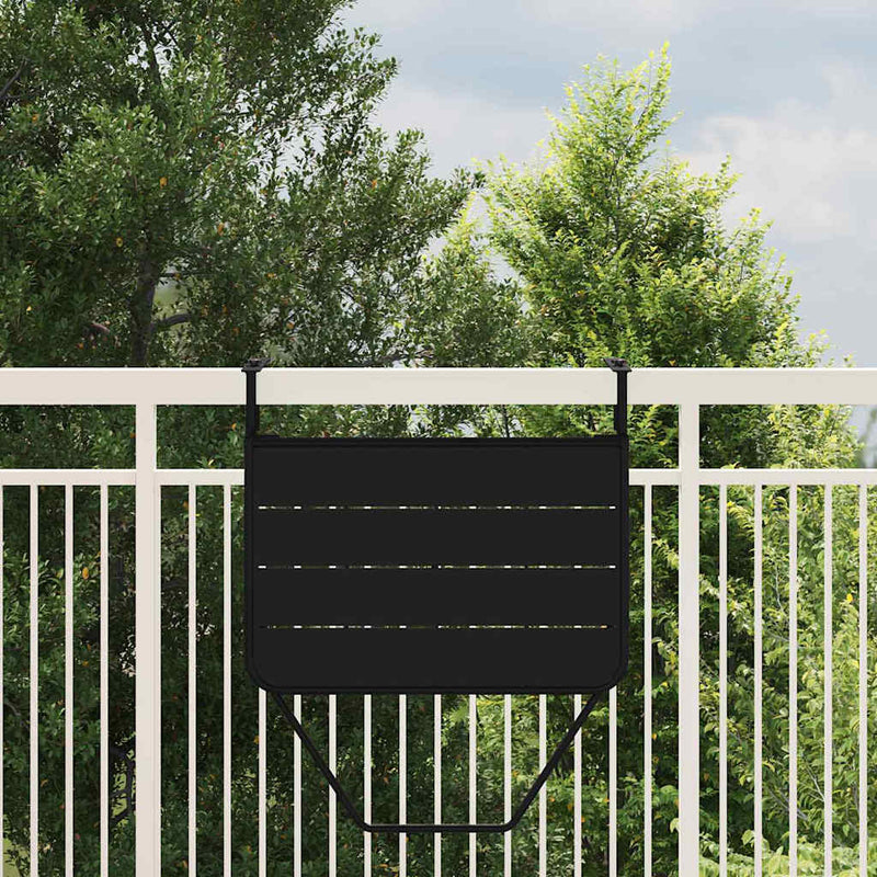 vidaXL Hanging Balcony Table Folding Black 60 x 39 x 65 cm Steel