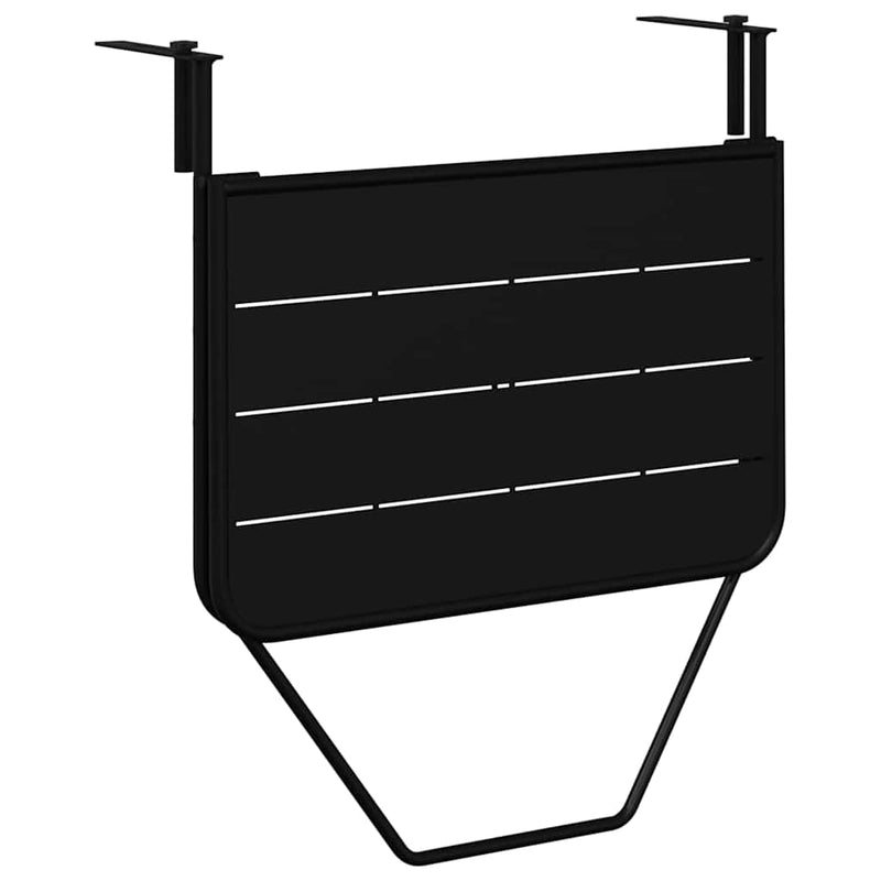 vidaXL Hanging Balcony Table Folding Black 60 x 39 x 65 cm Steel