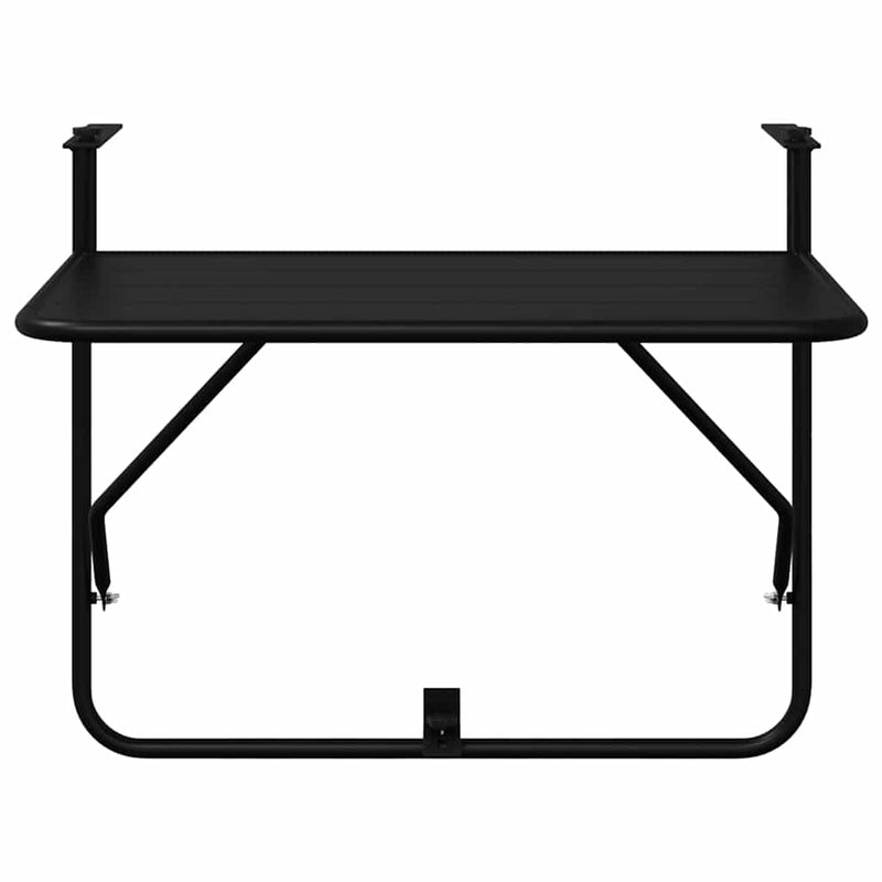 vidaXL Hanging Balcony Table Black 60 x 39 x 65 cm Steel