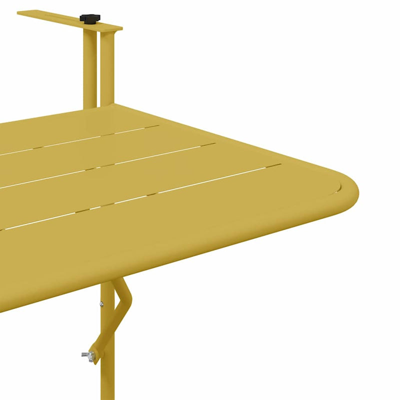 vidaXL Hanging Balcony Table Folding Gold 60 x 39 x 65 cm Steel