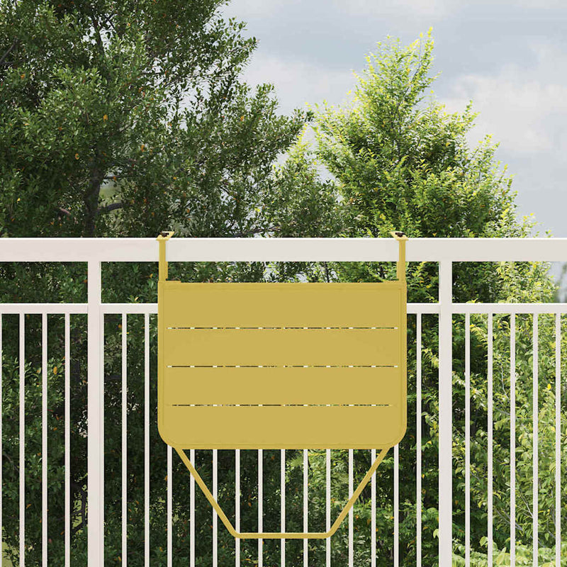 vidaXL Hanging Balcony Table Folding Gold 60 x 39 x 65 cm Steel