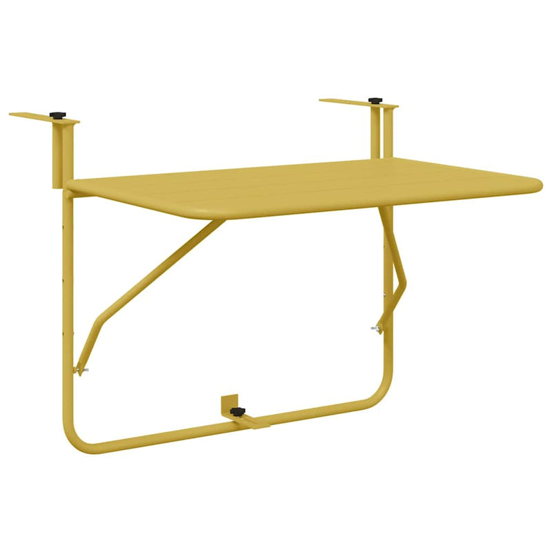 vidaXL Hanging Balcony Table Folding Gold 60 x 39 x 65 cm Steel