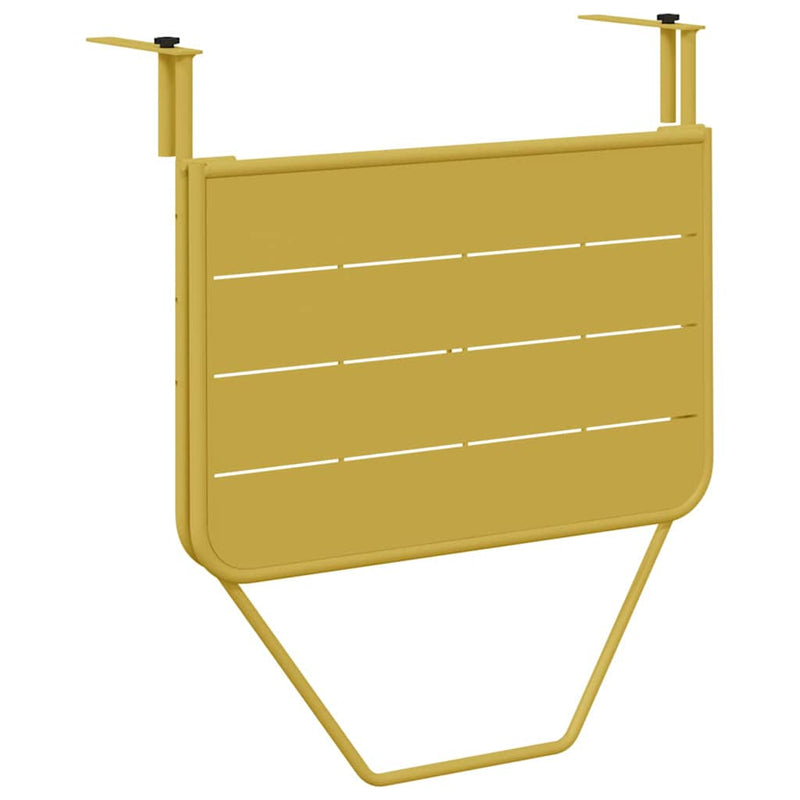 vidaXL Hanging Balcony Table Folding Gold 60 x 39 x 65 cm Steel