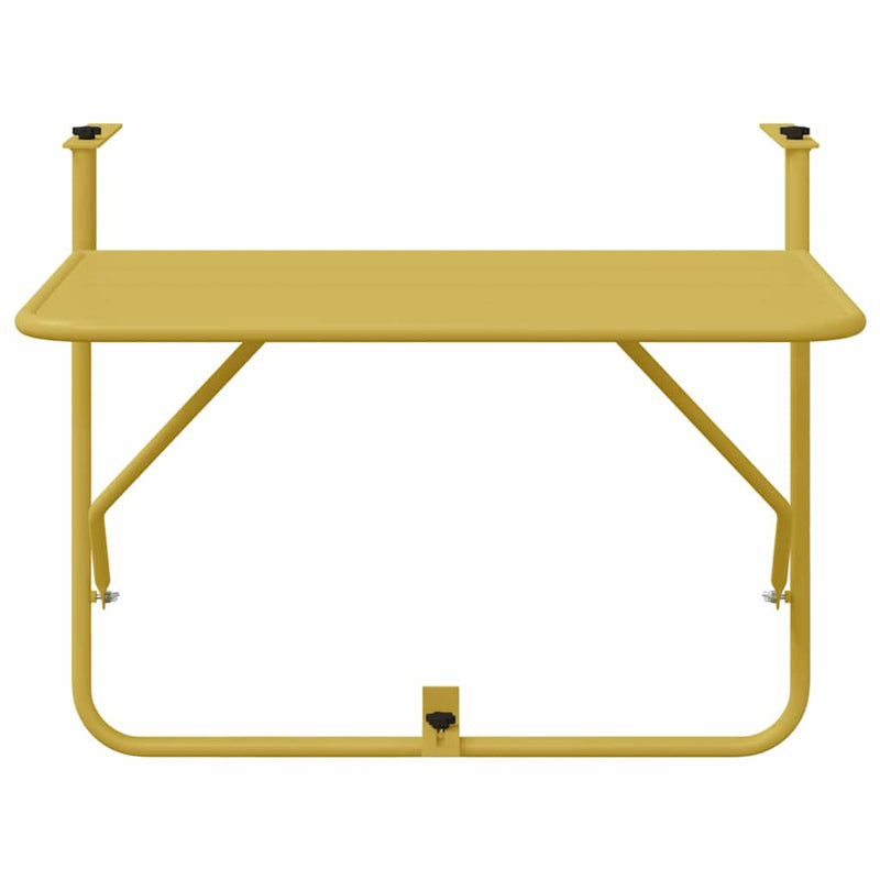 vidaXL Hanging Balcony Table Folding Gold 60 x 39 x 65 cm Steel