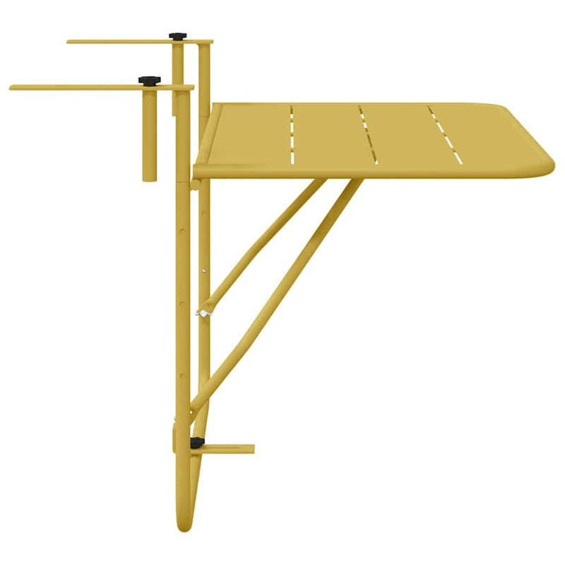 vidaXL Hanging Balcony Table Folding Gold 60 x 39 x 65 cm Steel