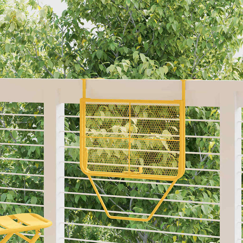 vidaXL Hanging Balcony Table Mustard 60 x 39 x 65 cm Steel