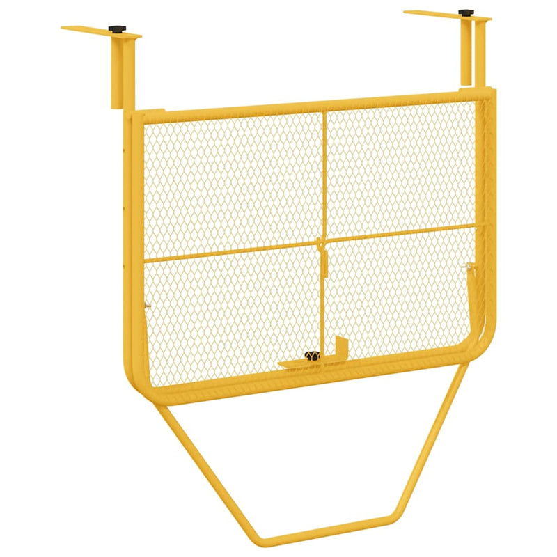 vidaXL Hanging Balcony Table Mustard 60 x 39 x 65 cm Steel