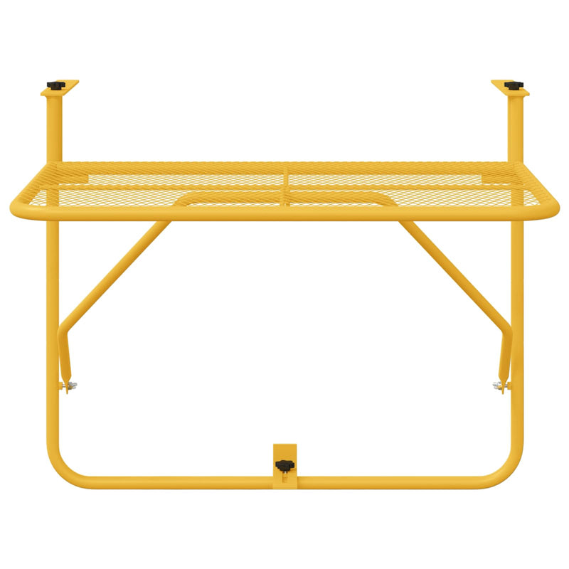 vidaXL Hanging Balcony Table Folding Mustard 60 x 39 x 65 cm Steel