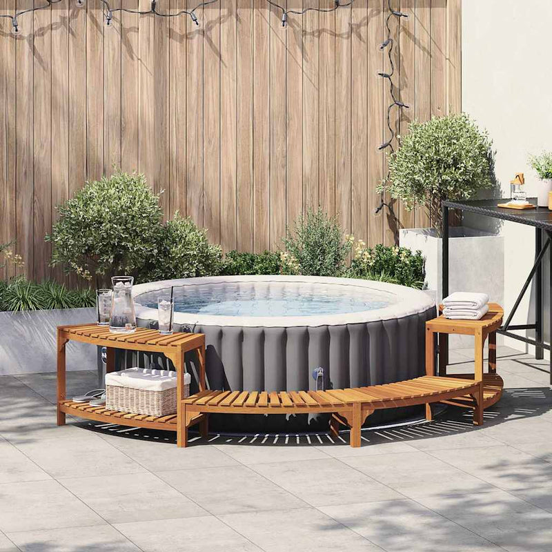 vidaXL Hot Tub Surround Half-Round Brown 272 x 120 x 55,5 cm