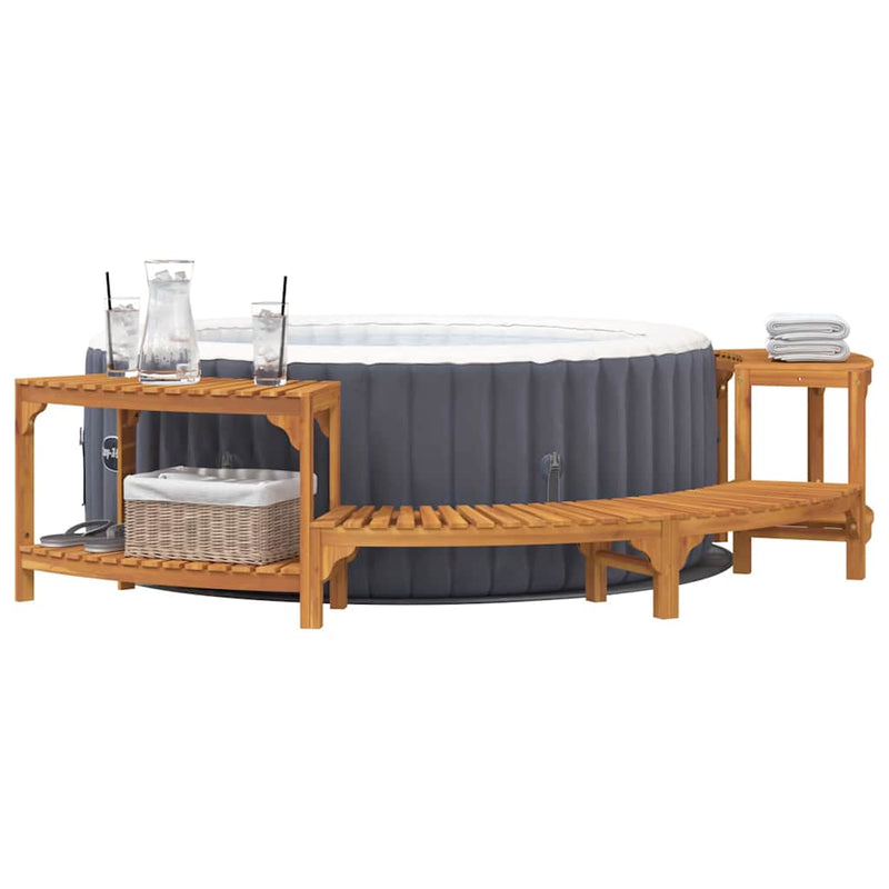 vidaXL Hot Tub Surround Half-Round Brown 272 x 120 x 55,5 cm