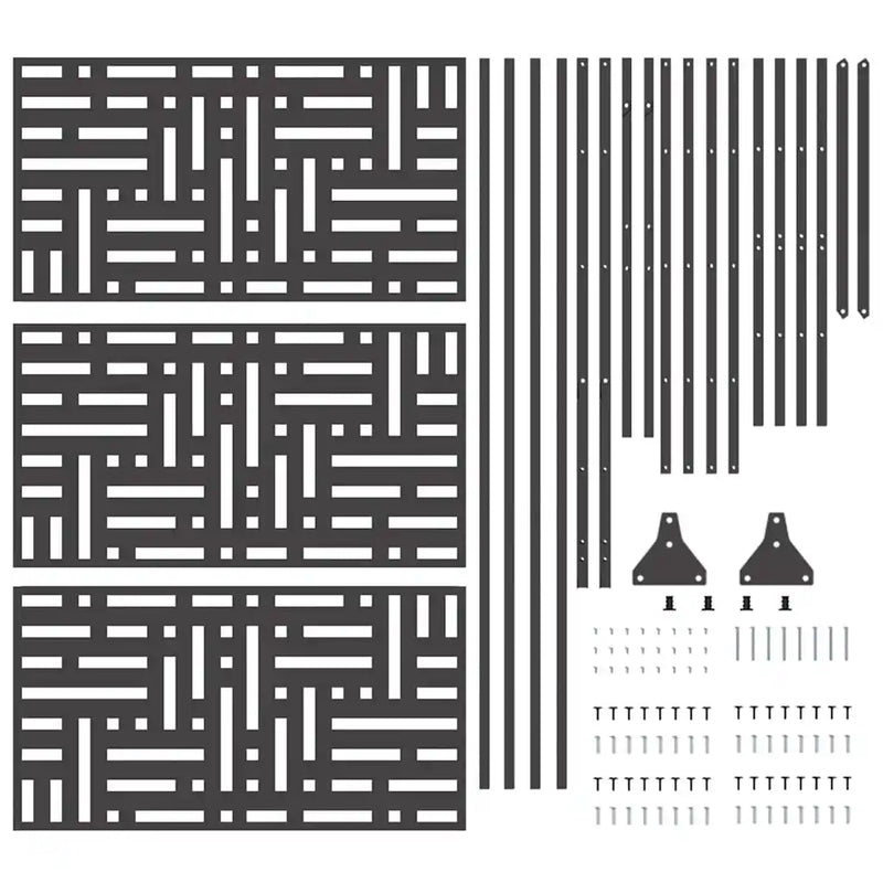 Privacy Screen 100 x 50 x 180 cm Steel Black