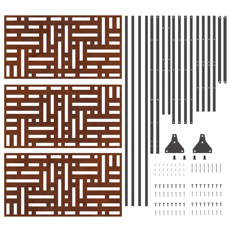 Privacy Screen 100 x 50 x 180 cm Weathering Steel Rusty