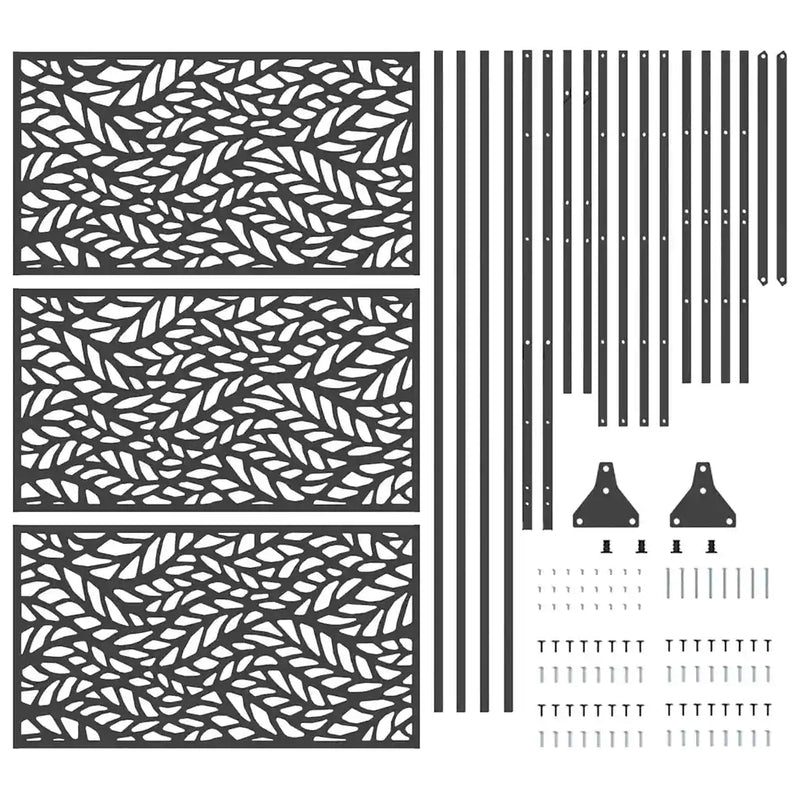 Privacy Screen 100 x 50 x 180 cm Steel Black