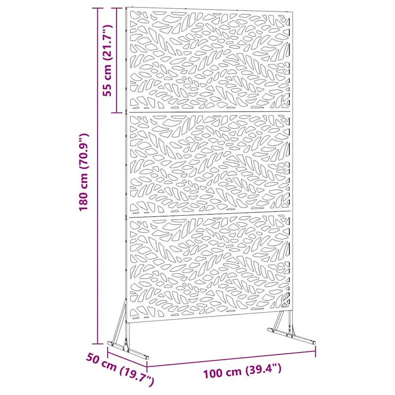 Privacy Screen 100 x 50 x 180 cm Steel Anthracite