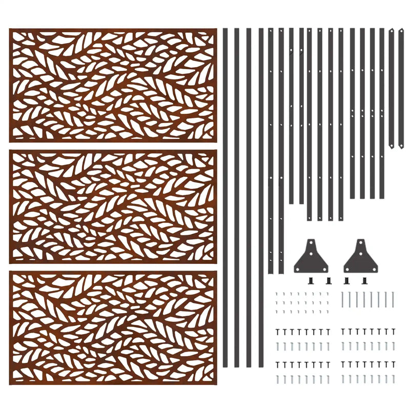 Privacy Screen 100 x 50 x 180 cm Weathering Steel Rusty