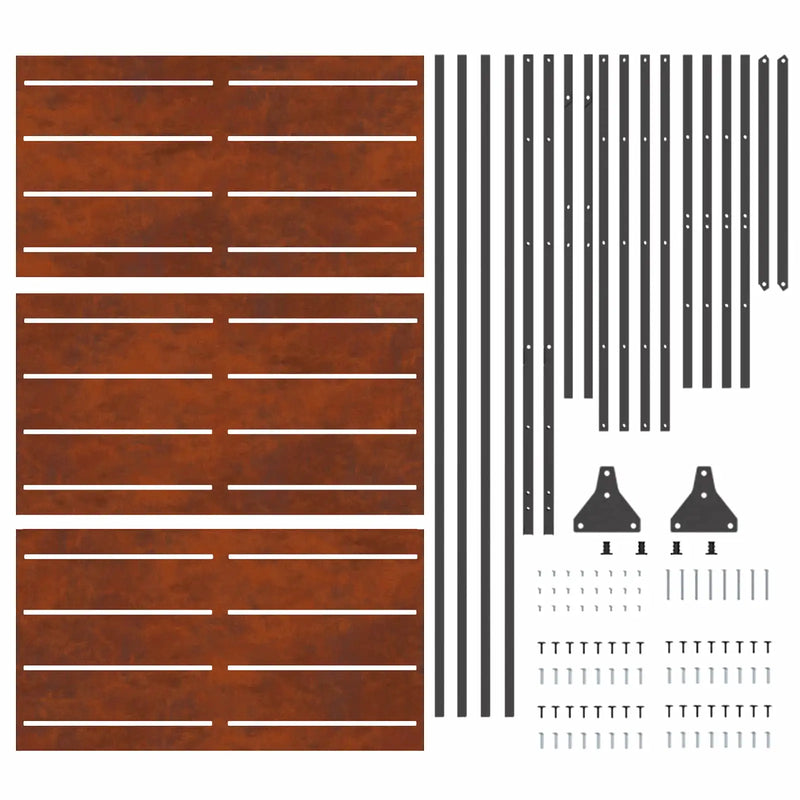 Privacy Screen 100 x 50 x 180 cm Weathering Steel Rusty