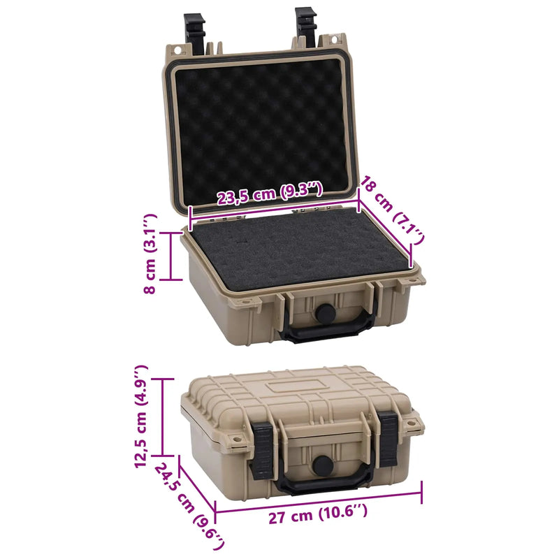 Hard Luggage Case with Storage Sand 27 x 24,5 x 12,5 cm