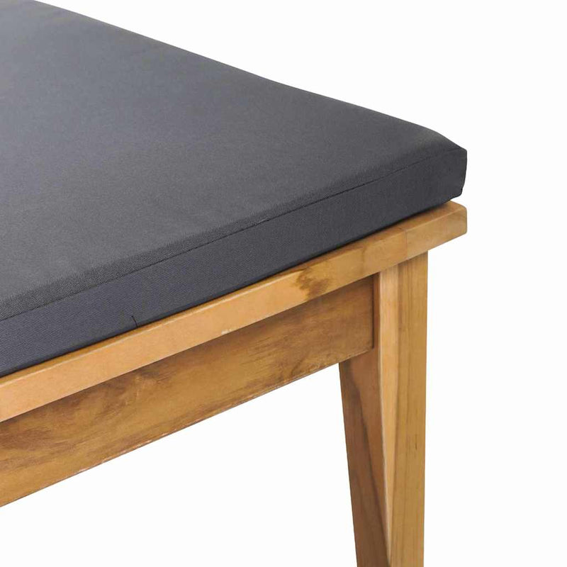 vidaXL Garden Bench 2 pcs Grey and Brown Solid Teak wood