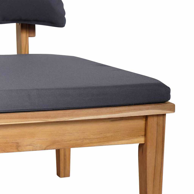 vidaXL Garden Bench 2 pcs Grey and Brown Solid Teak wood
