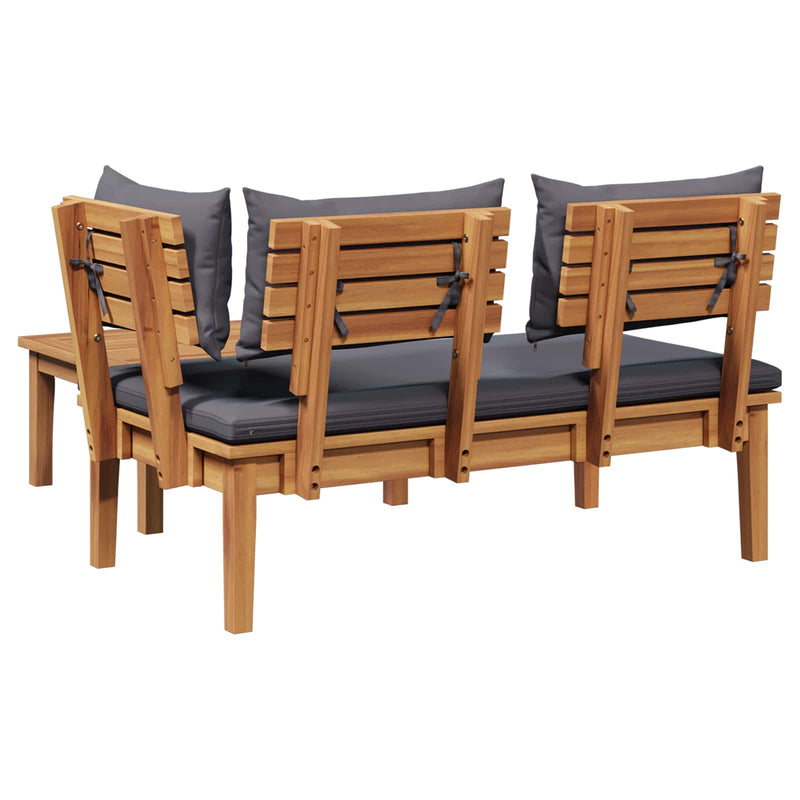 vidaXL Garden Bench 2 pcs Grey and Brown Solid Teak wood