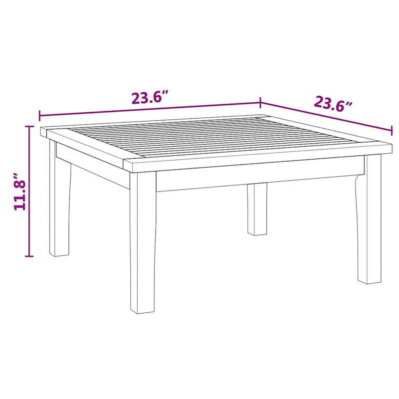 vidaXL Garden Table Brown Solid Teak wood