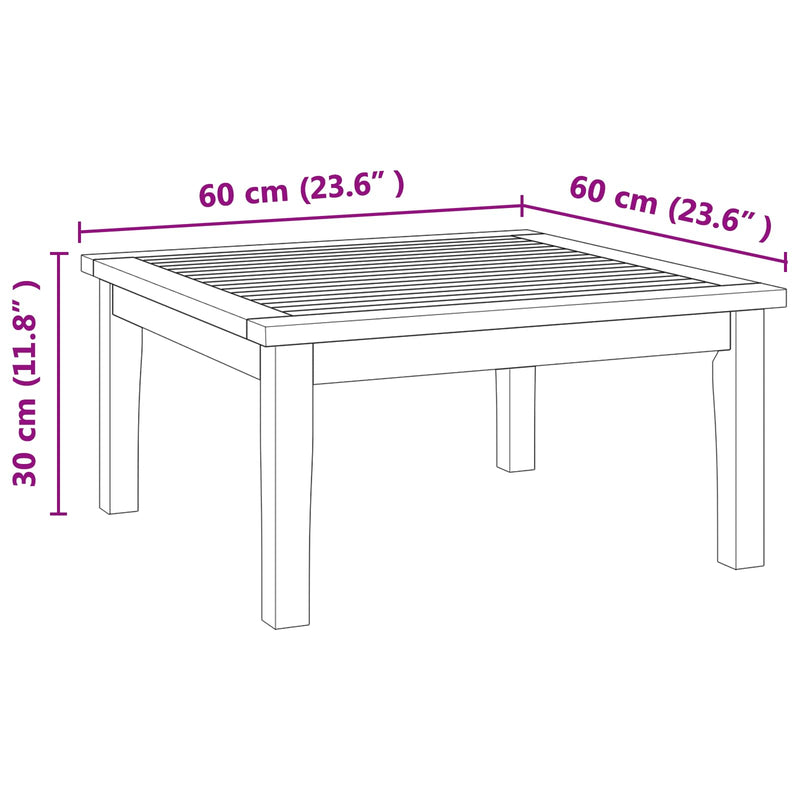 vidaXL Garden Table Brown Solid Teak wood