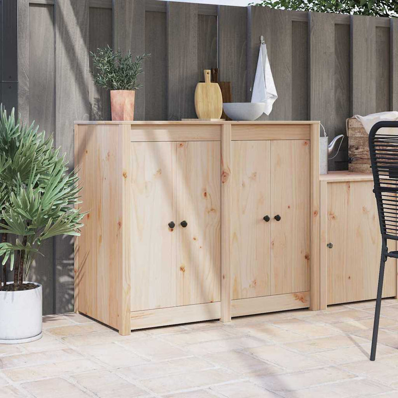 vidaXL Kitchen Door 2 pcs Cream 50 x 9 x 82 cm Solid Pine wood