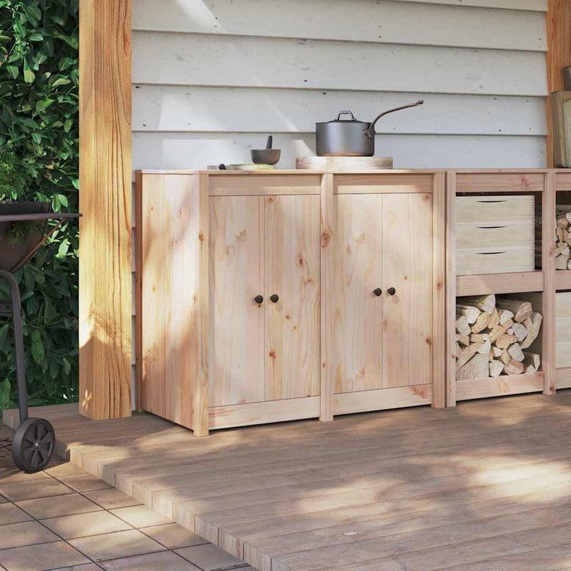 vidaXL Kitchen Door 2 pcs Cream 50 x 9 x 82 cm Solid Pine wood