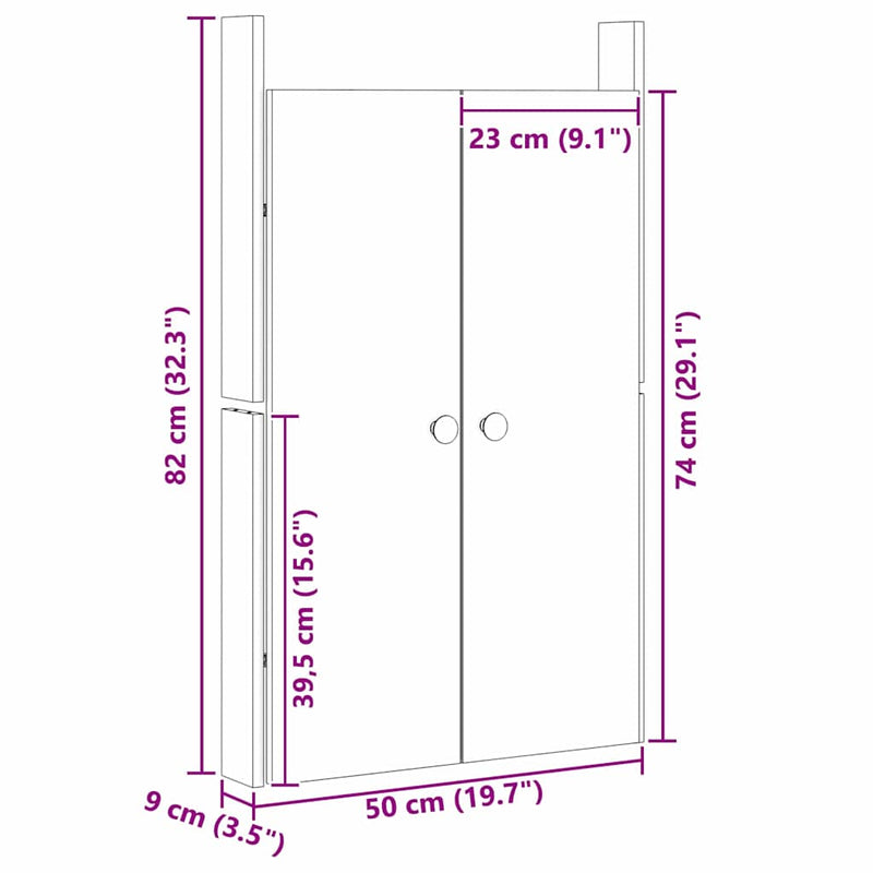vidaXL Kitchen Door White 50 x 9 x 82 cm Solid Pine wood